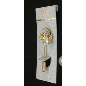 Adorable Crystal Angel Stickpin On Original Card